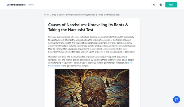 Causes of Narcissism: Unraveling Its Roots & Taking the Narcissist Test