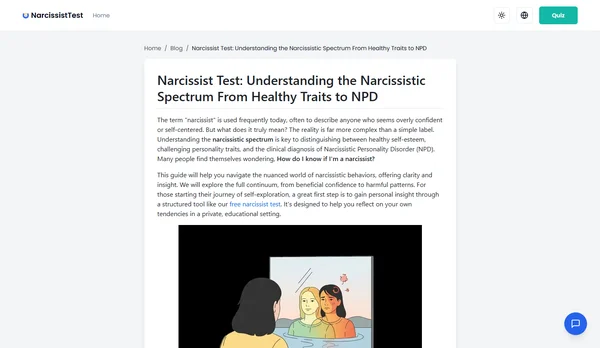 Narcissist Test: Understanding the Narcissistic Spectrum From Healthy Traits to NPD