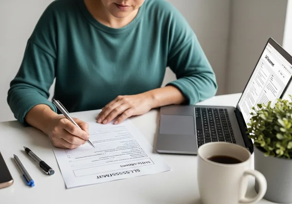 Person completing self assessment form